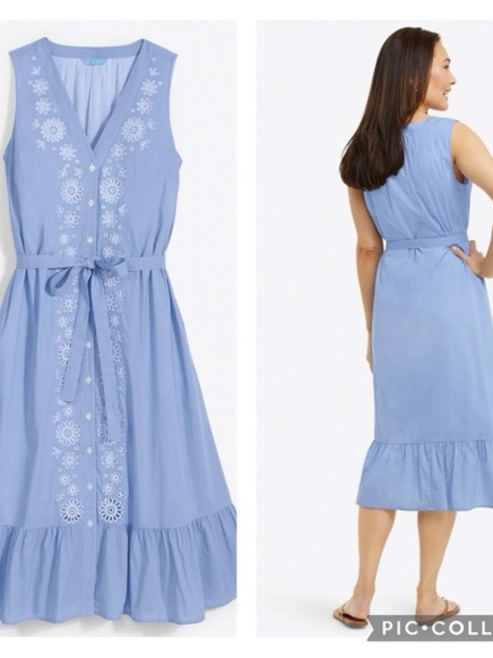 Draper James Light Blue Patio Shirt Dress